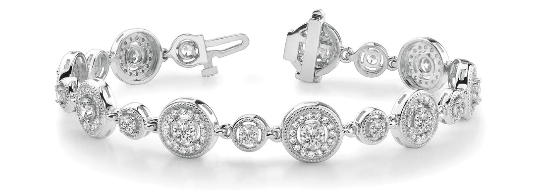 Vintage 18K White Gold Diamond Tennis Bracelet