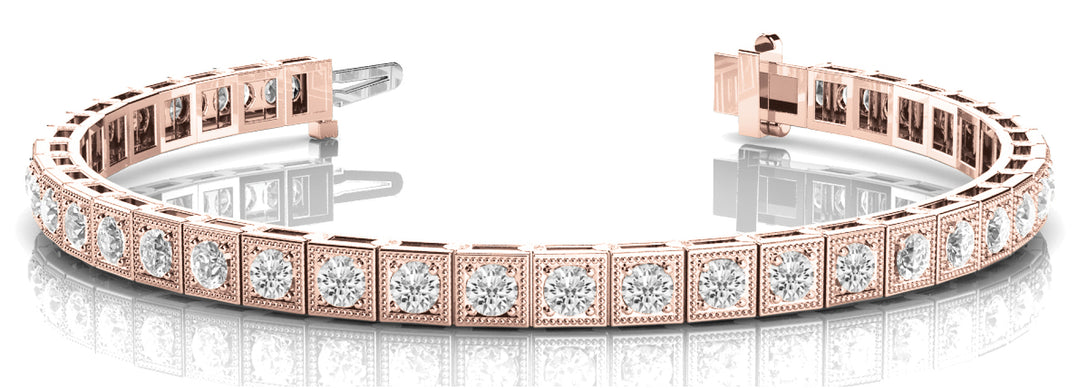 18K Rose Gold Vintage Diamond Bracelet