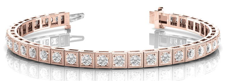 18K Rose Gold Vintage Diamond Bracelet