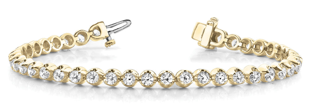 14K Yellow Gold 2ctw Round Diamond Fashion Bracelet