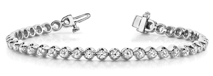 Platinum 4ctw Round Diamond In-Line Bracelet