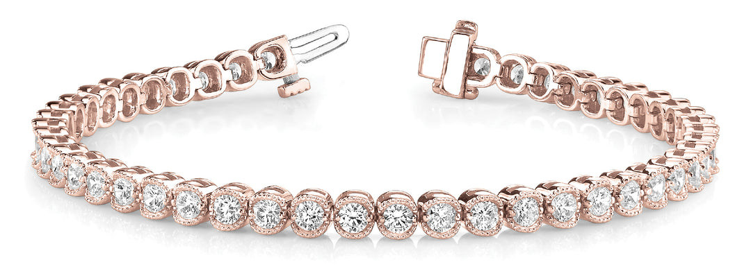 14K Rose Gold 4ct Diamond In-Line Bracelet