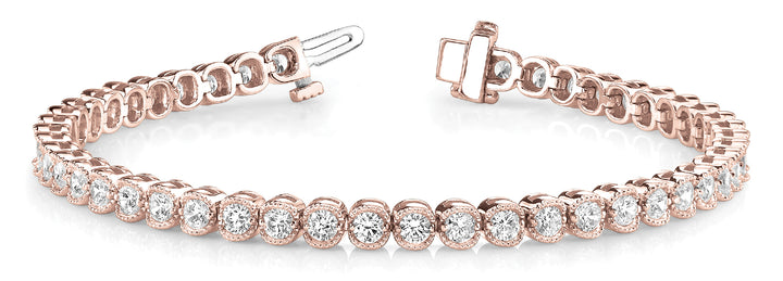 14K Rose Gold 4ct Diamond In-Line Bracelet