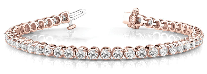 14K Rose Gold Round Diamond Tennis Bracelet