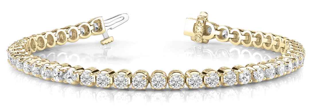 14K Yellow Gold Diamond Tennis Bracelet