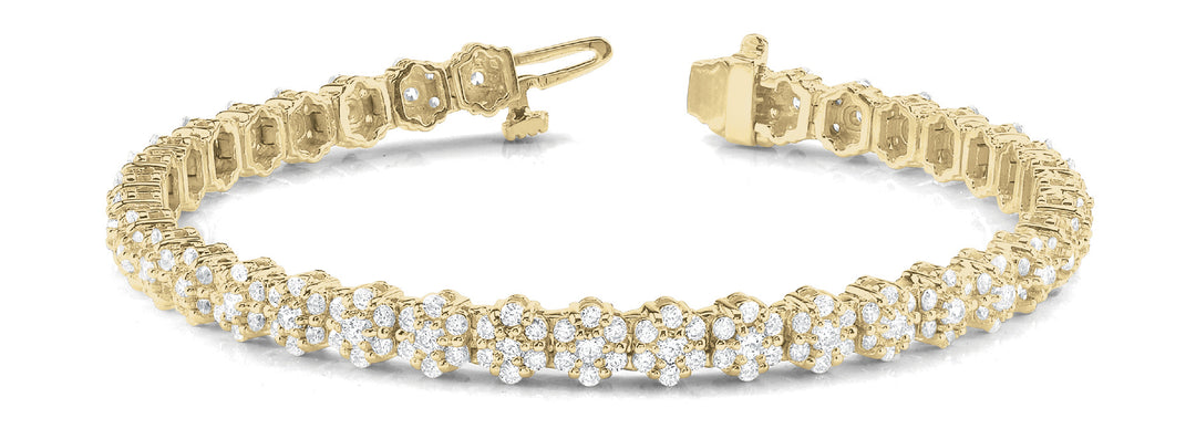 18K Yellow Gold Round Diamond Fashion Bracelet