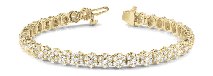 18K Yellow Gold Round Diamond Fashion Bracelet