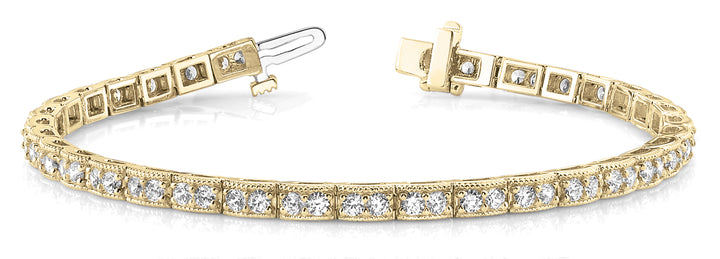 18K Yellow Gold Vintage 4.20ctw Diamond Tennis Bracelet