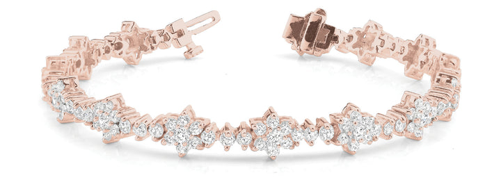 Rose Gold Multi-Diamond Fashion Tennis Bracelet