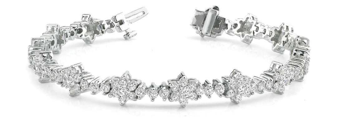 Platinum 5.21ctw Round Diamond Fashion Bracelet
