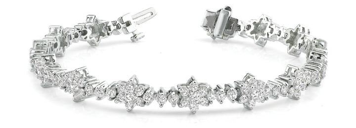 Platinum 5.21ctw Round Diamond Fashion Bracelet