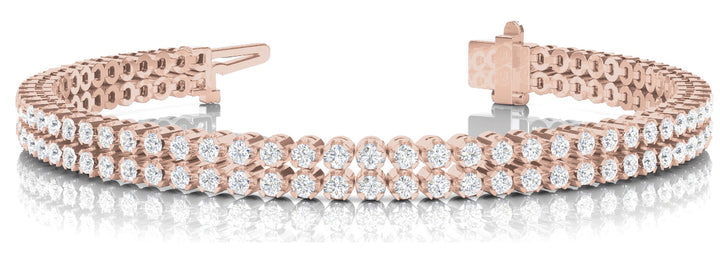14K Rose Gold Diamond Multi-Row Bracelet