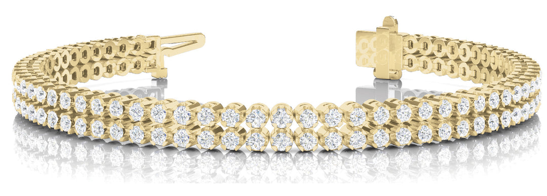 14K Yellow Gold 3.85 ct Diamond In-Line Bracelet