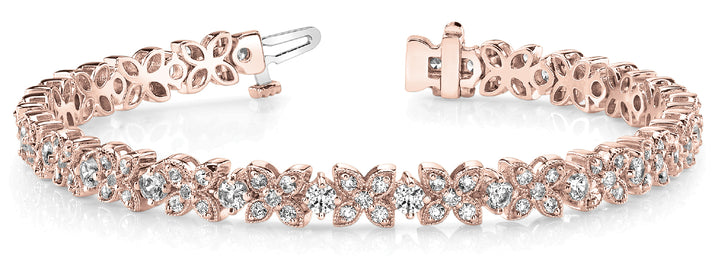 14K Rose Gold Diamond Fashion Bracelet