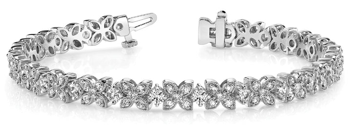 Platinum 4.33ctw Round Diamond Fashion Bracelet
