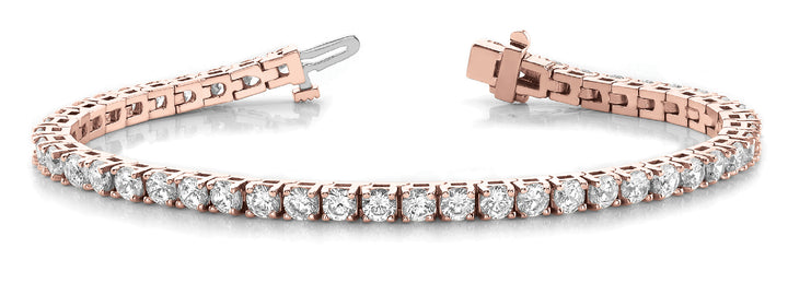 18K Rose Gold 3ct Diamond Tennis Bracelet