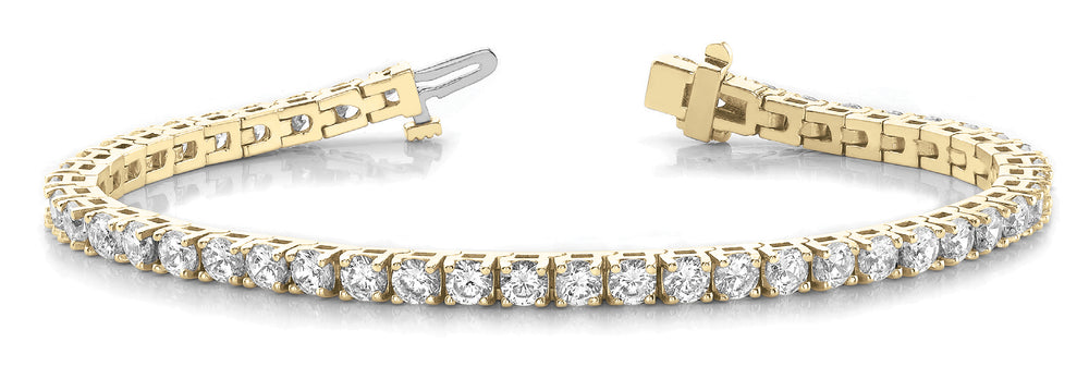 14K Yellow Gold Diamond In-Line Tennis Bracelet