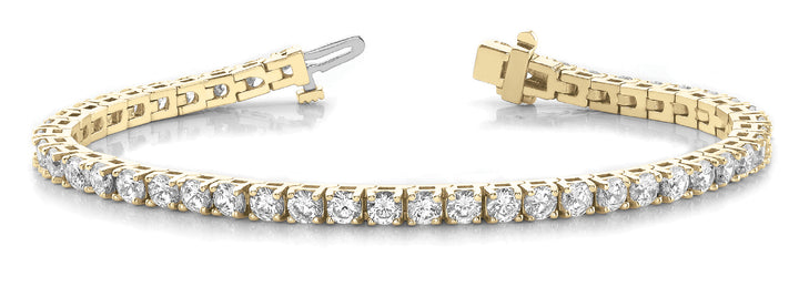 14K Yellow Gold Diamond In-Line Tennis Bracelet