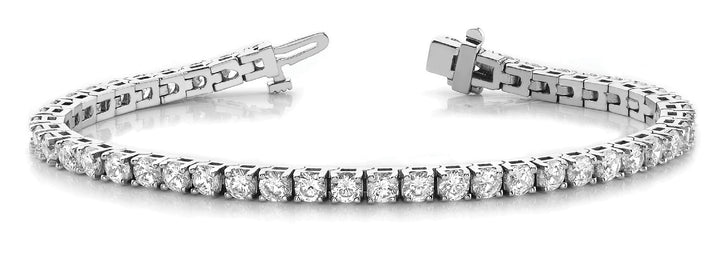 14K White Gold Round Diamond Tennis Bracelet