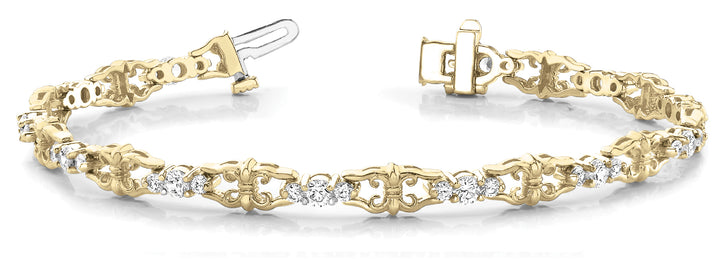 18K Yellow Gold Round Diamond Fashion Bracelet