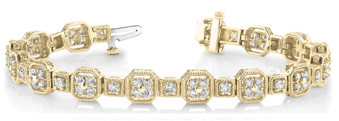 18K Yellow Gold Vintage Diamond Bracelet