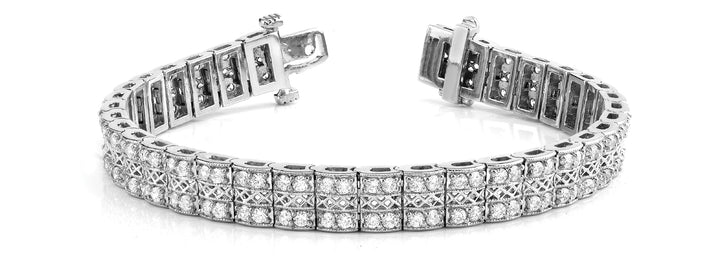 18K White Gold 3ctw Multi-Row Diamond Bracelet