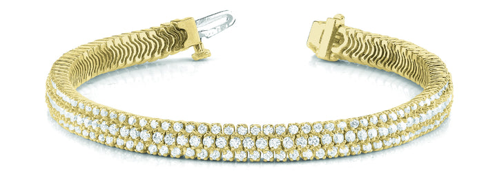 18K Yellow Gold Diamond Multi-Row Bracelet