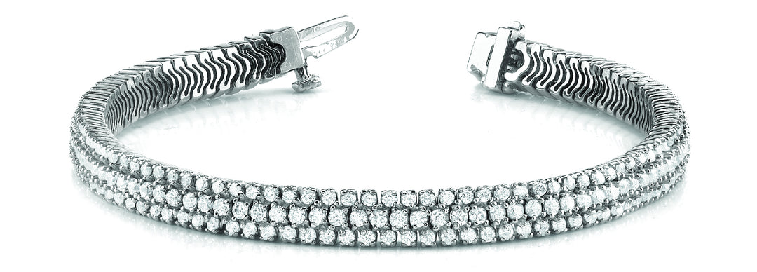 18K White Gold Diamond Multi-Row Tennis Bracelet