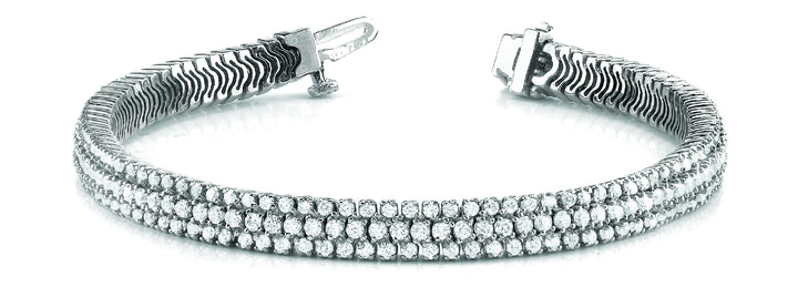 18K White Gold Diamond Multi-Row Bracelet