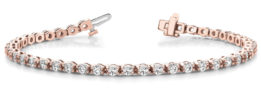 14K Rose Gold 5 CT Diamond In-Line Bar Bracelet