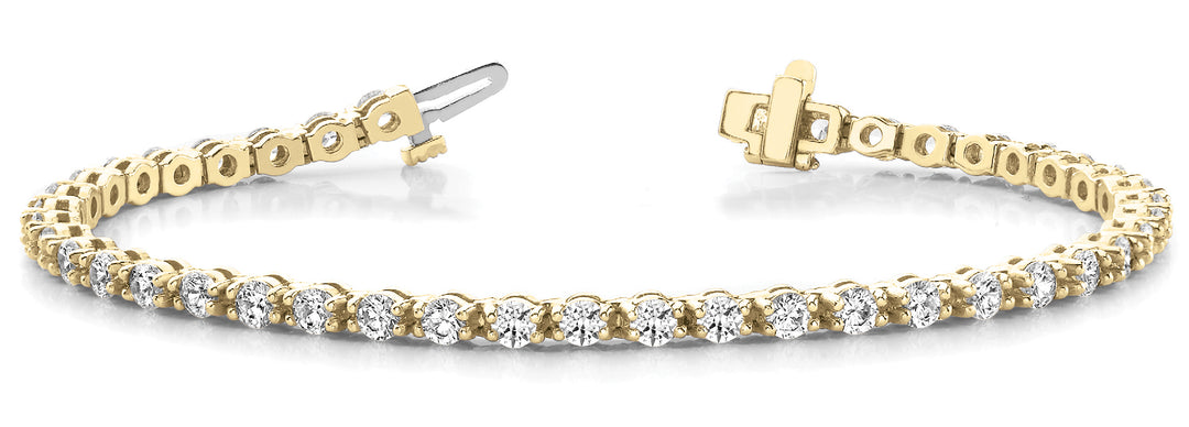 14K Yellow Gold Diamond In-Line Tennis Bracelet