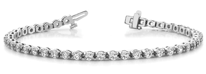 Platinum White Diamond In-Line Tennis Bracelet