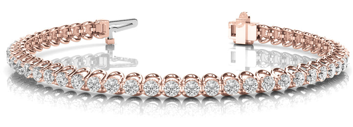 18K Rose Gold Round Diamond Tennis Bracelet