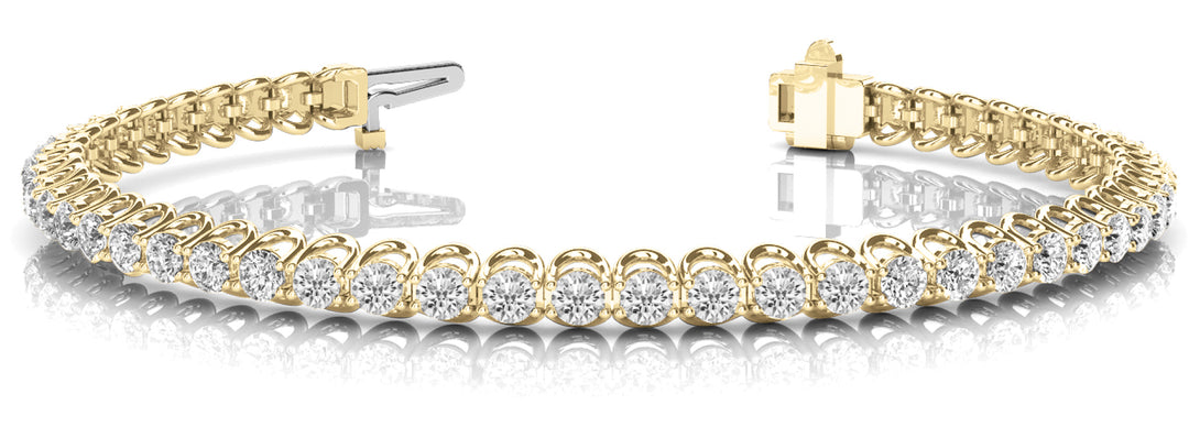 14K Yellow Gold 5ct Diamond In-Line Bracelet
