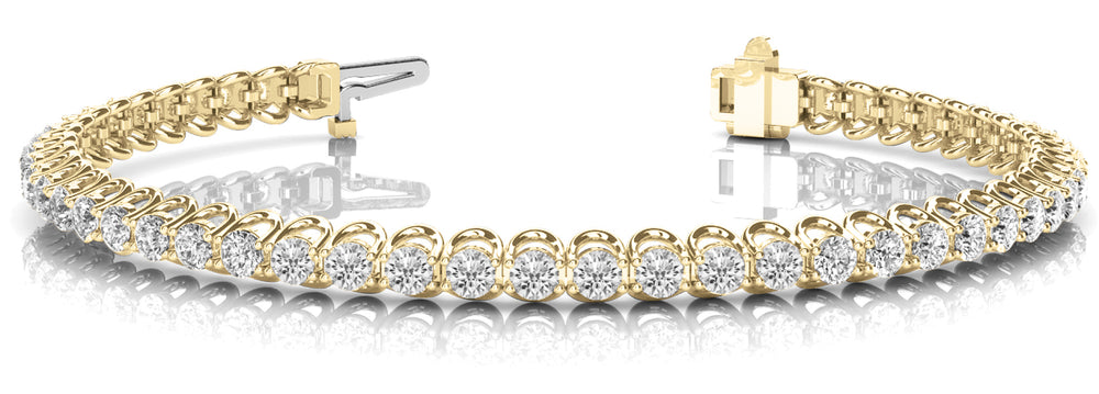 14K Yellow Gold Round Diamond Fashion Bracelet