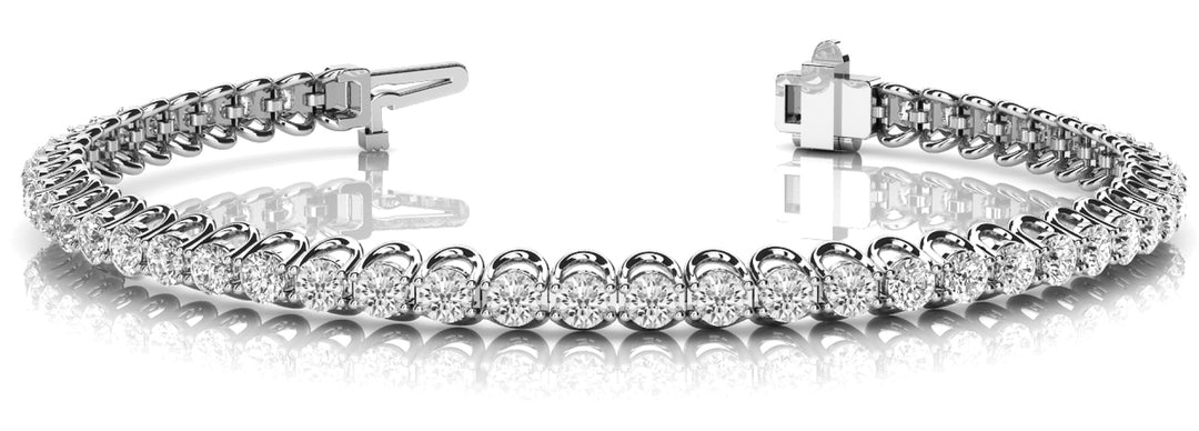 18K White Gold Round Diamond Tennis Bracelet