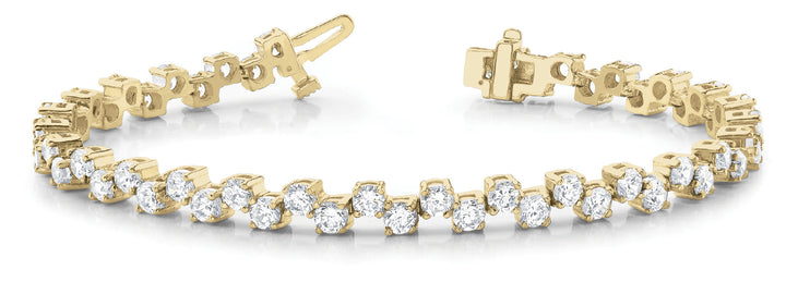 18K Yellow Gold Round Diamond Fashion Bracelet