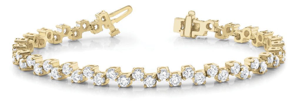 14K Yellow Gold Diamond Fashion Tennis Bracelet