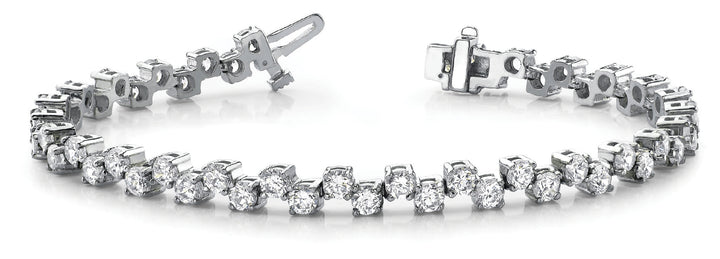 Platinum 4.20ctw Round Diamond Fashion Bracelet