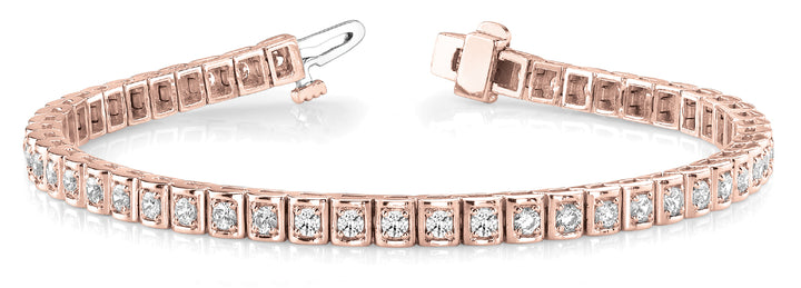 18K Rose Gold Diamond In-Line Tennis Bracelet