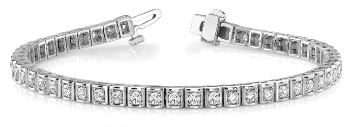 Platinum 1.89 CT Diamond In-Line Tennis Bracelet