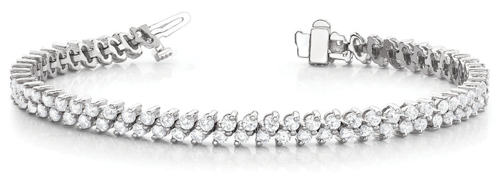 14K White Gold Diamond Multi-Row Fashion Bracelet
