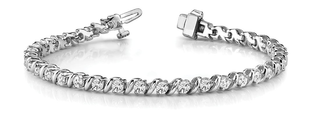 18K White Gold 2.6 CT Diamond Link Bracelet