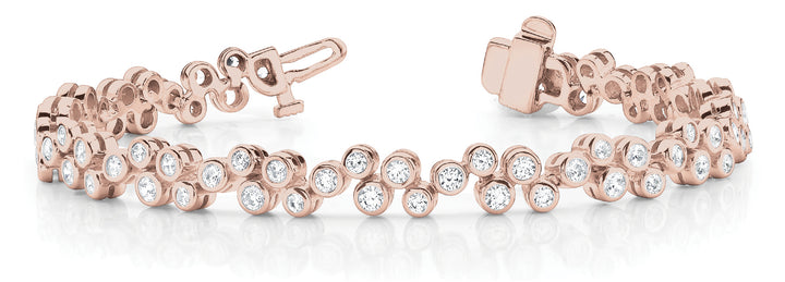 14K Rose Gold Round Diamond Fashion Bracelet