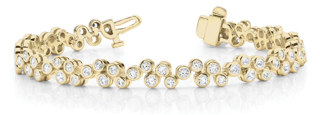 14K Yellow Gold Round Diamond Fashion Bracelet