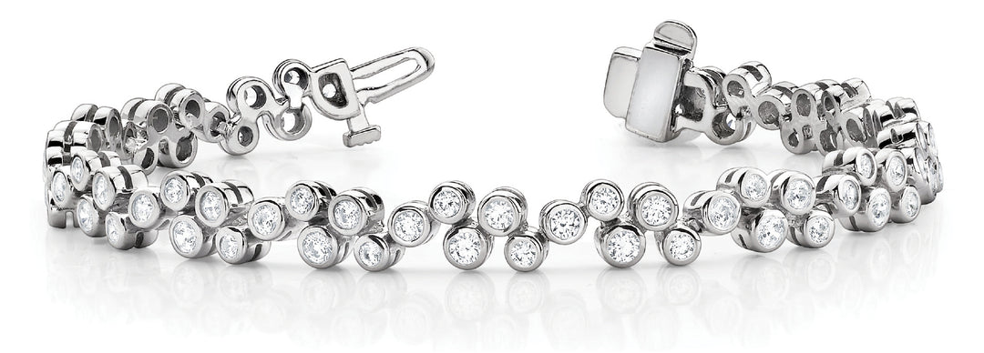 14K White Gold Diamond Fashion Tennis Bracelet