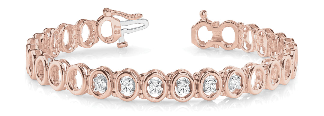 14K Rose Gold 3/8 CT Diamond Bracelet