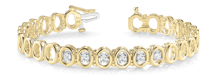 18K Yellow Gold Round Diamond Fashion Bracelet