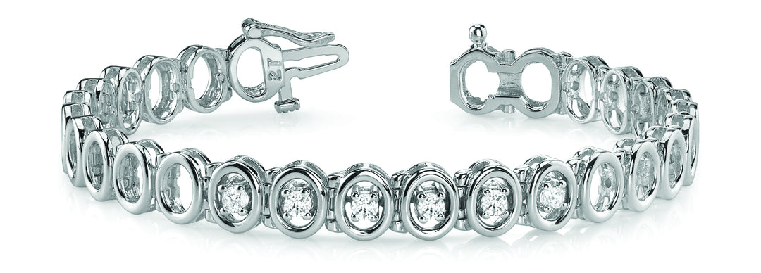 18K White Gold 1/2 CT Diamond Fashion Bracelet
