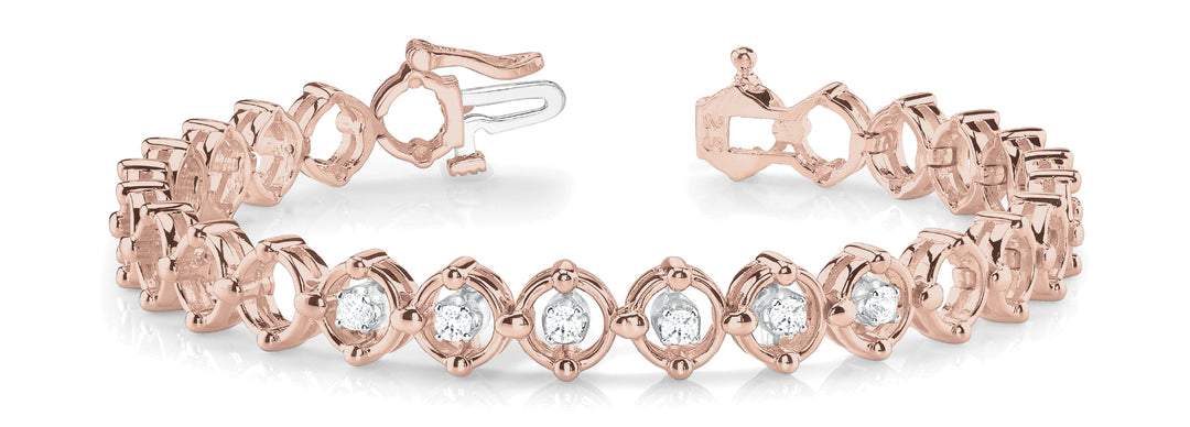 14K Rose Gold Diamond Fashion Bracelet